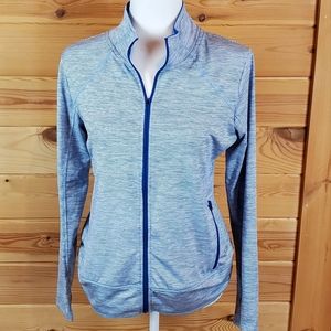 Champion Duo Dry Blue & White Full‎ Zip Athletic Shirt Size Medium